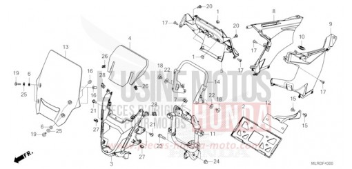 PANNEAU SUPERIEUR/PARE-BRISE CB500XACT de 2026